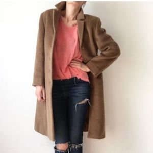 Women's Brown Mohair Wool Coat